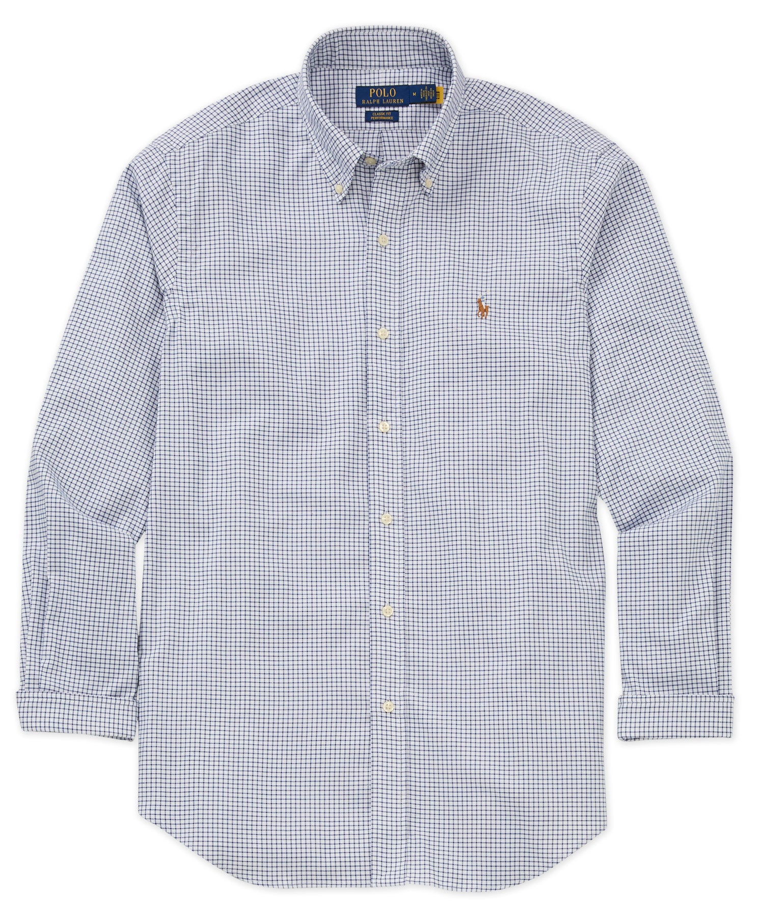 Polo Ralph Lauren Big Tall Plaid Performance Oxford Long Sleeve Woven Shirt, Mens, 2XLT, White/Bright Navy Polo Ralph Lauren Big Tall Plaid Performance Oxford Long Sleeve Woven Shirt, Mens, 2XLT, White/Bright Navy