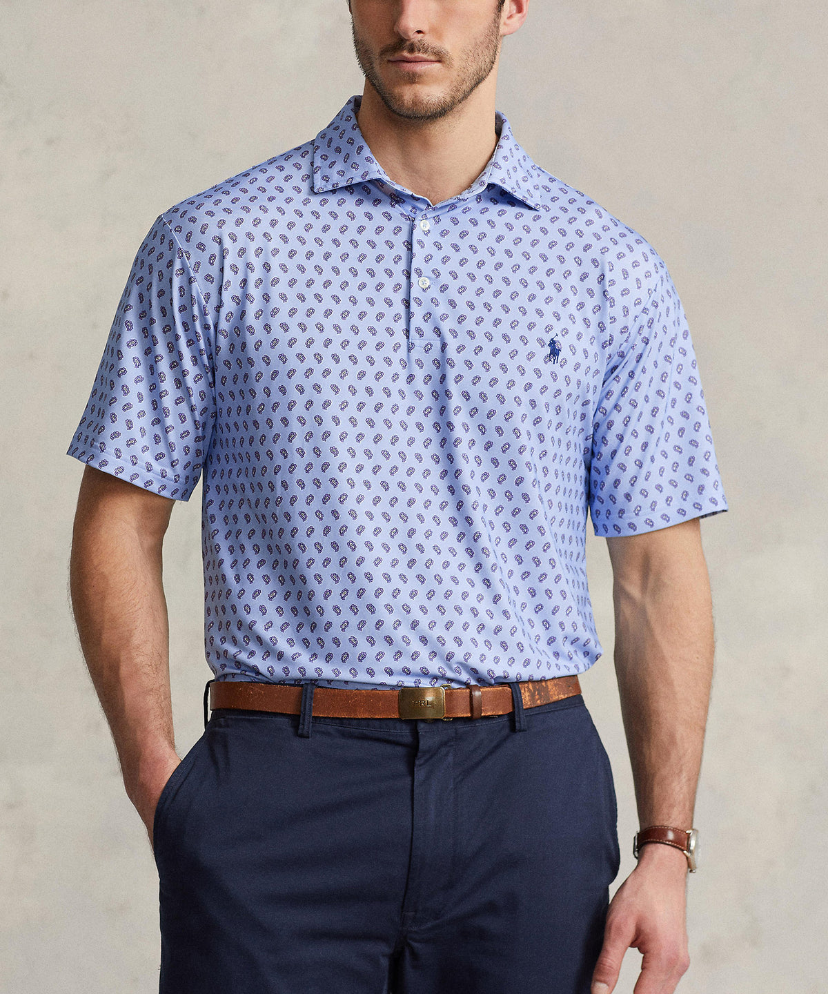 Polo Ralph Lauren Short Sleeve Performance Print Polo, Men's Big & Tall