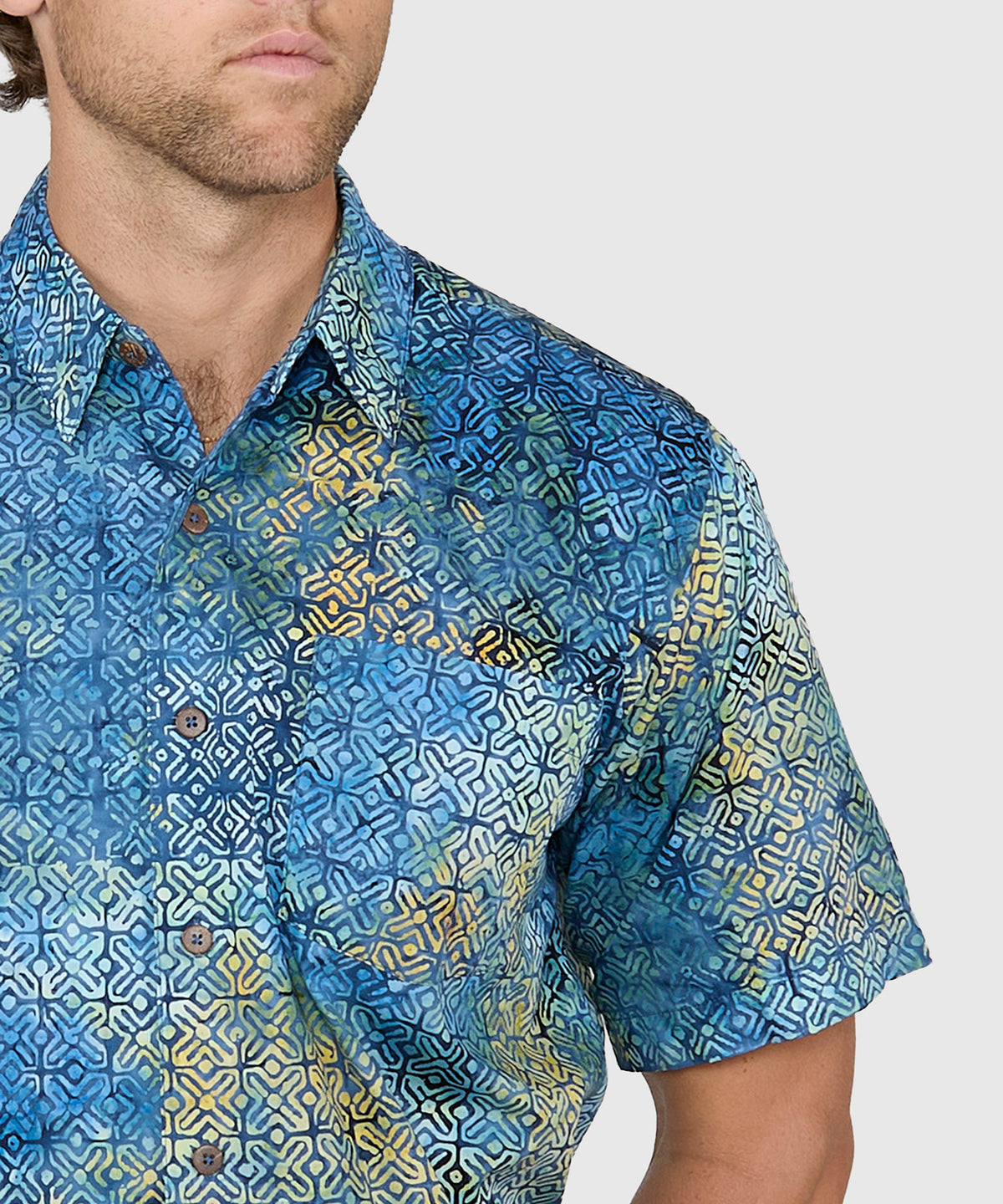 Westport Black Short Sleeve Batik Print Camp Shirt, Men's Big & Tall