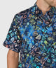 Westport Black Short Sleeve Batik Print Camp Shirt