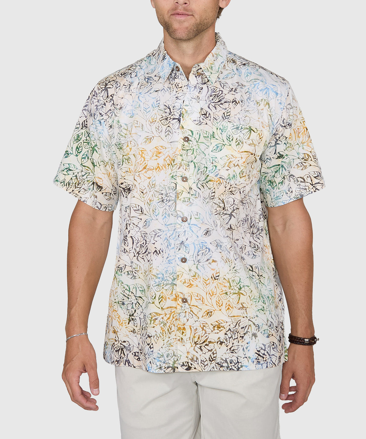 Westport Black Short Sleeve Batik Print Camp Shirt, Men's Big & Tall