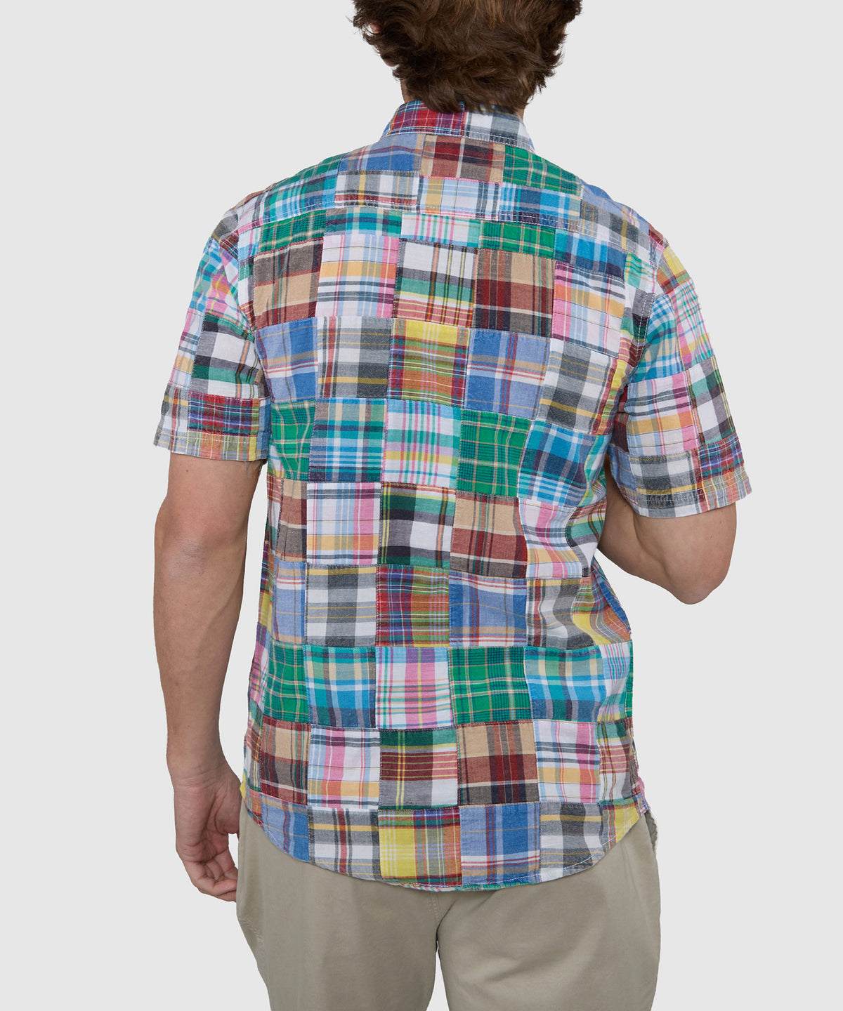 Westport Lifestyle Short Sleeve Button-Down Collar Madras Sport Shirt, Men's Big & Tall