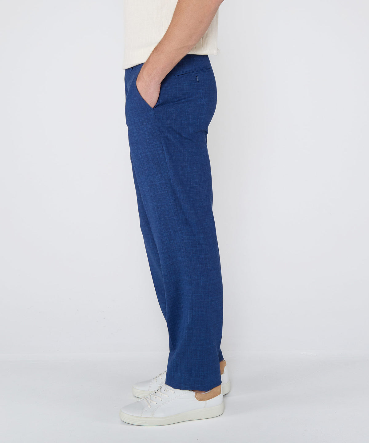 Westport Black Monaco Linen Blend Flat Front Pants, Men's Big & Tall