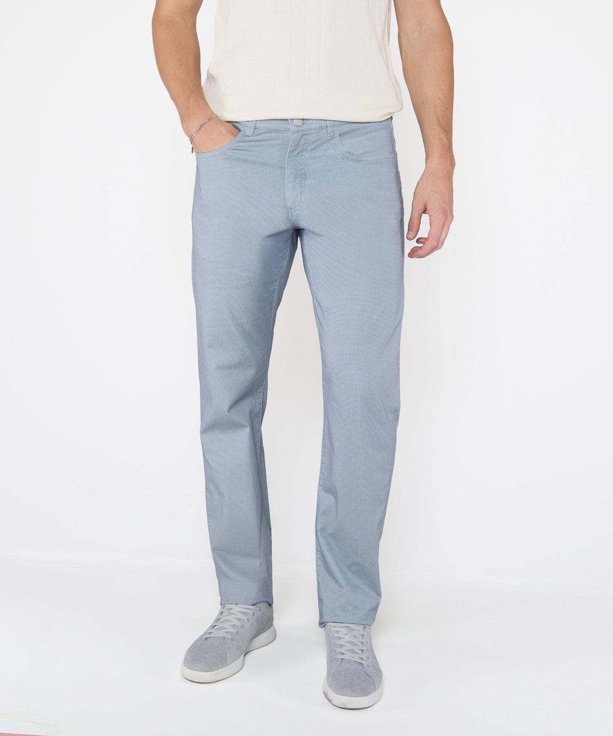 Westport Black Mosaic Print Stretch 5-Pocket Pants, Men's Big & Tall