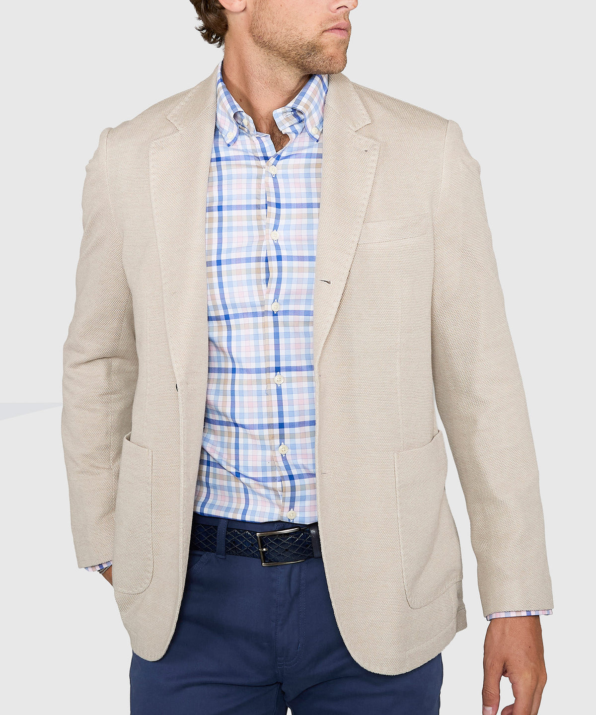 Westport Black Summer Pique Knit Sport Coat, Men's Big & Tall