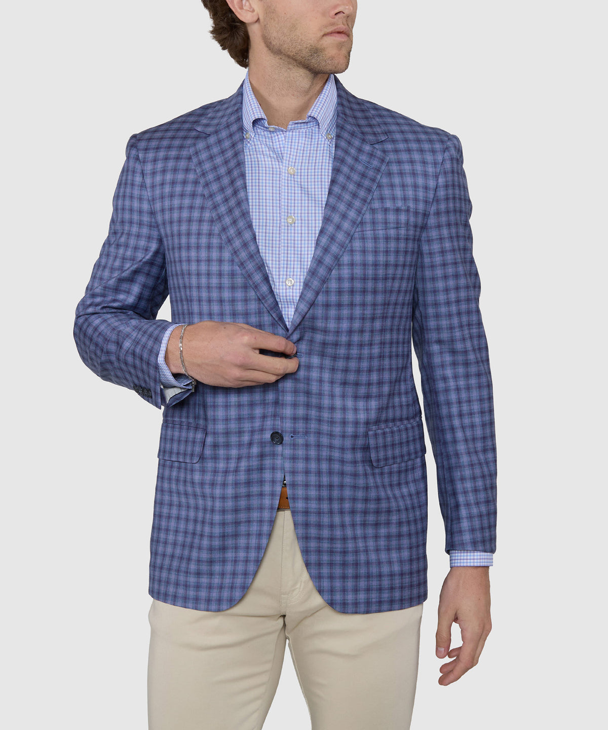 Coppley Two-Button Side Vent Plaid Sport Coat, Men's Big & Tall
