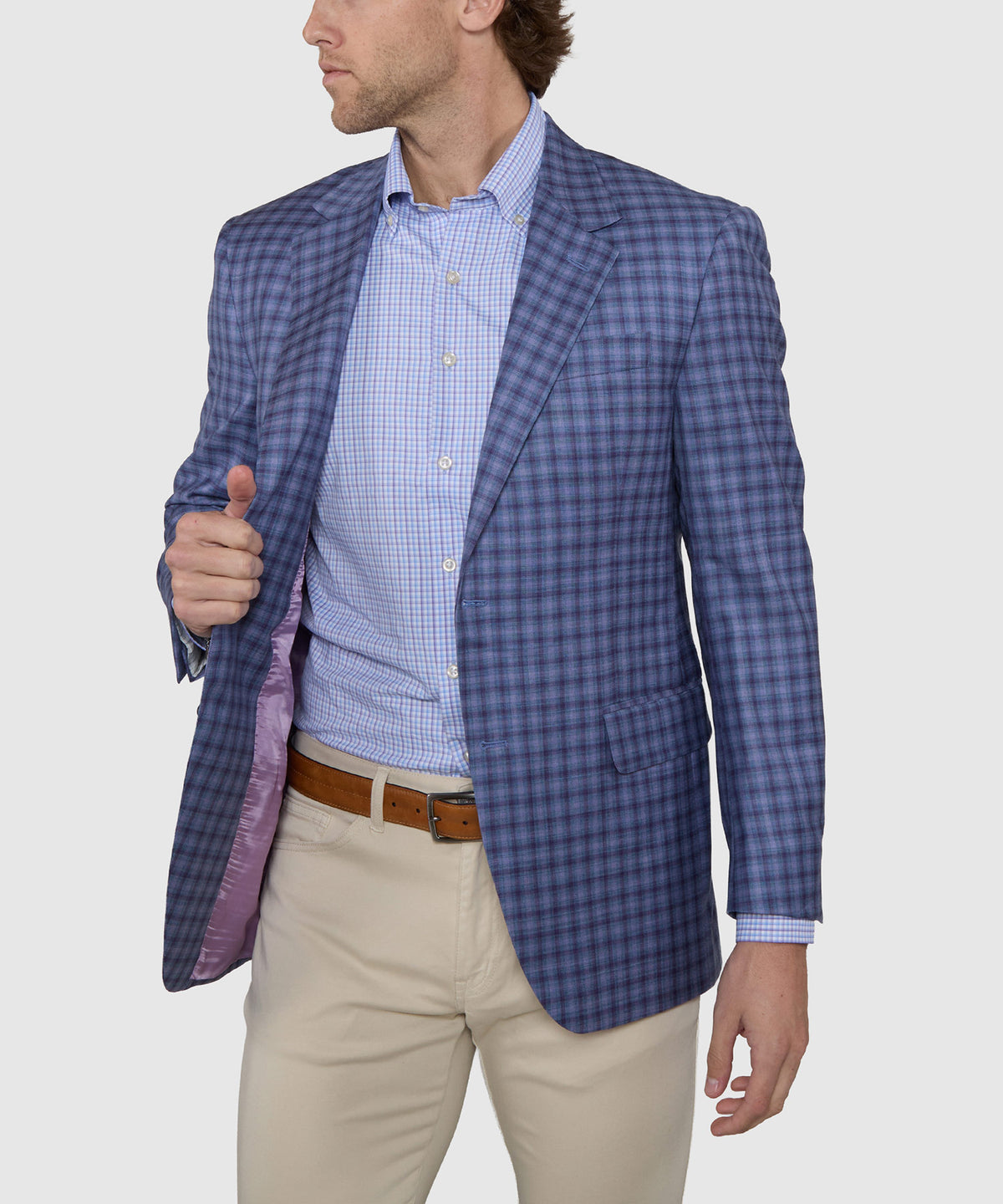 Coppley Two-Button Side Vent Plaid Sport Coat, Men's Big & Tall