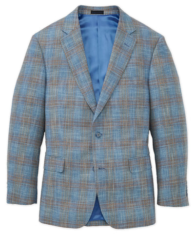 Westport Black Two-Button Side Vent Plaid Sport Coat, Men's Big & Tall