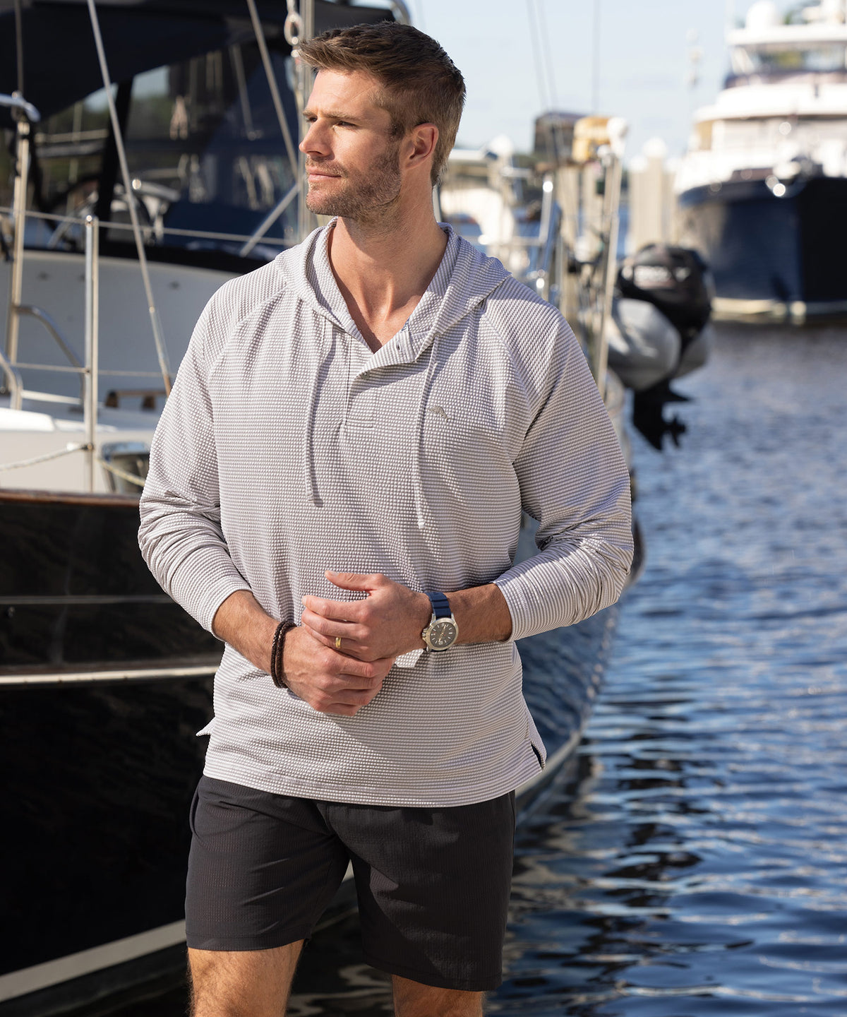 Tommy Bahama Costa Wave Starboard Stripe Hoodie, Men's Big & Tall