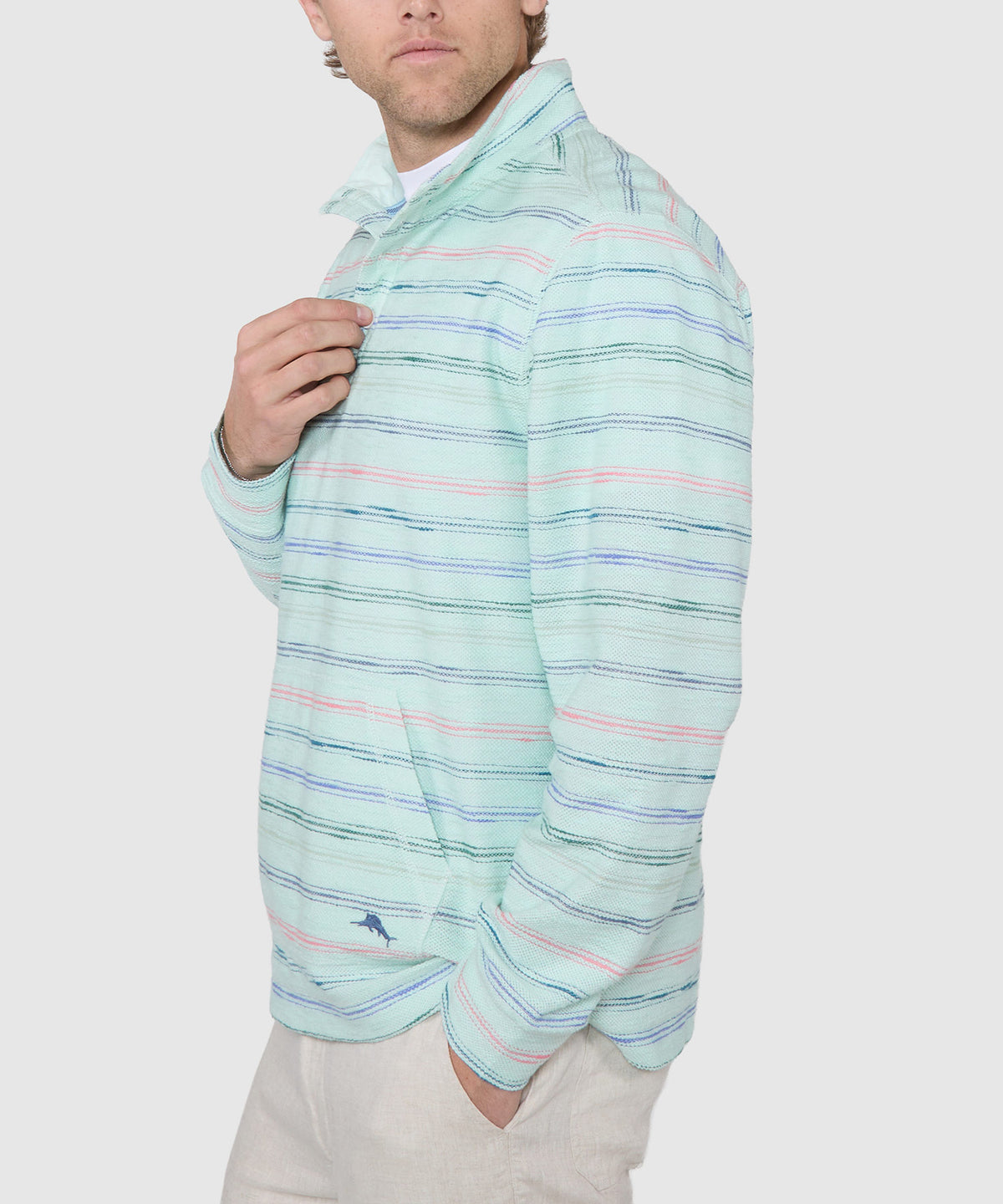 Tommy Bahama Minori Sands Button Mock Pullover, Men's Big & Tall