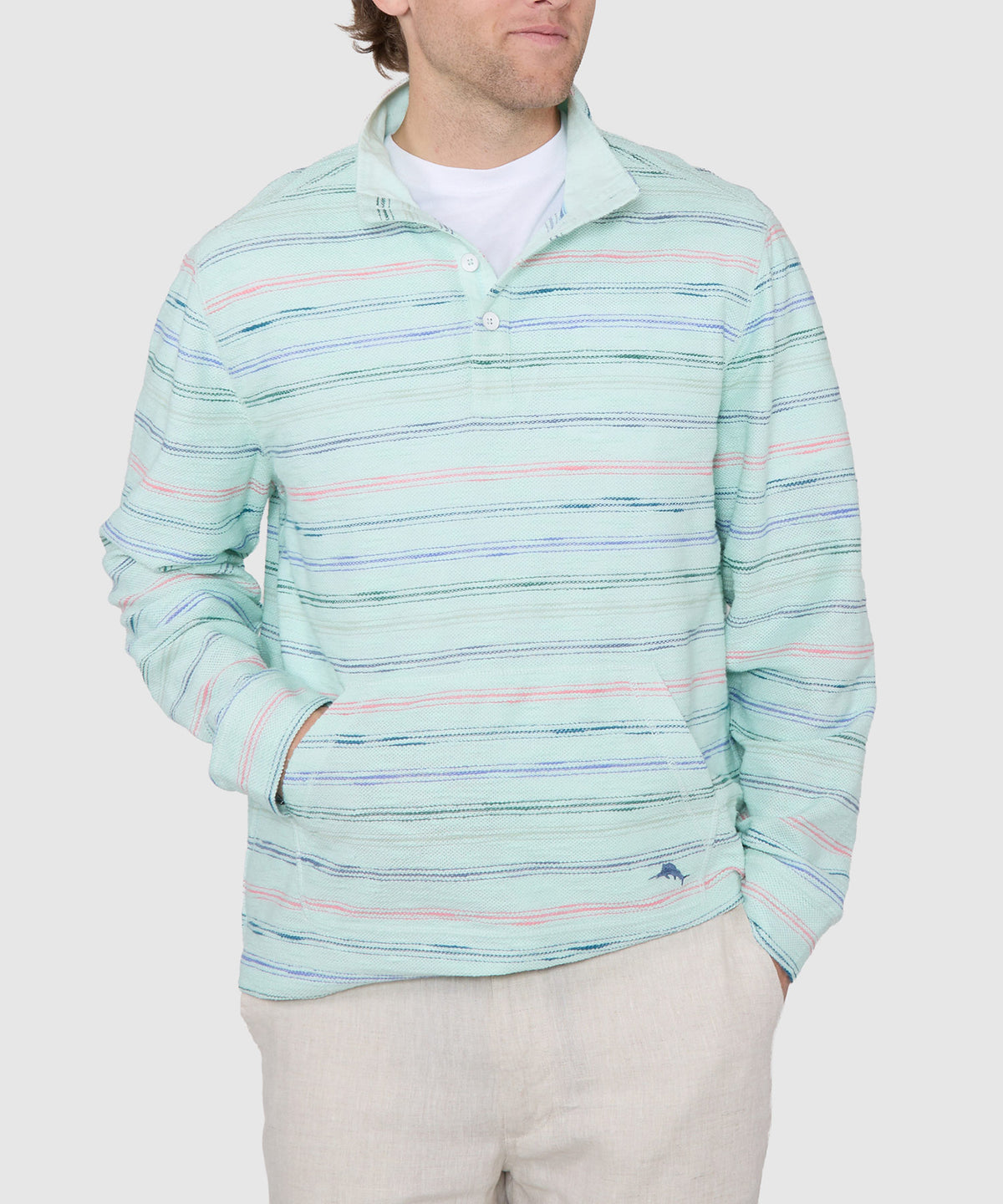 Tommy Bahama Minori Sands Button Mock Pullover, Men's Big & Tall