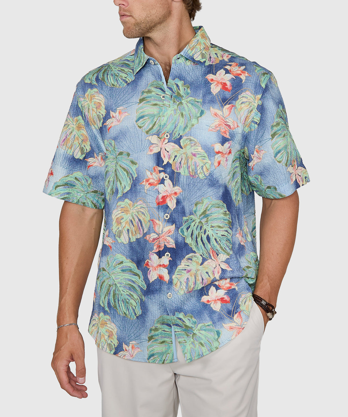 Tommy Bahama Short Sleeve Nova Wave Mira Jungle Sport Shirt, Men's Big & Tall