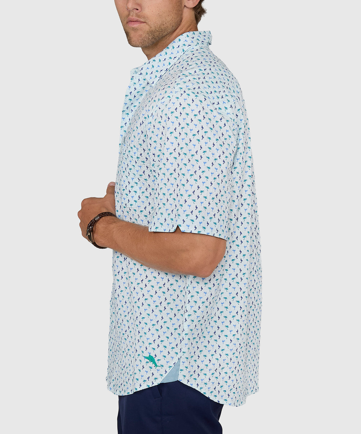 Tommy Bahama Short Sleeve Nova Wave Flock It To You Sport Shirt, Men's Big & Tall