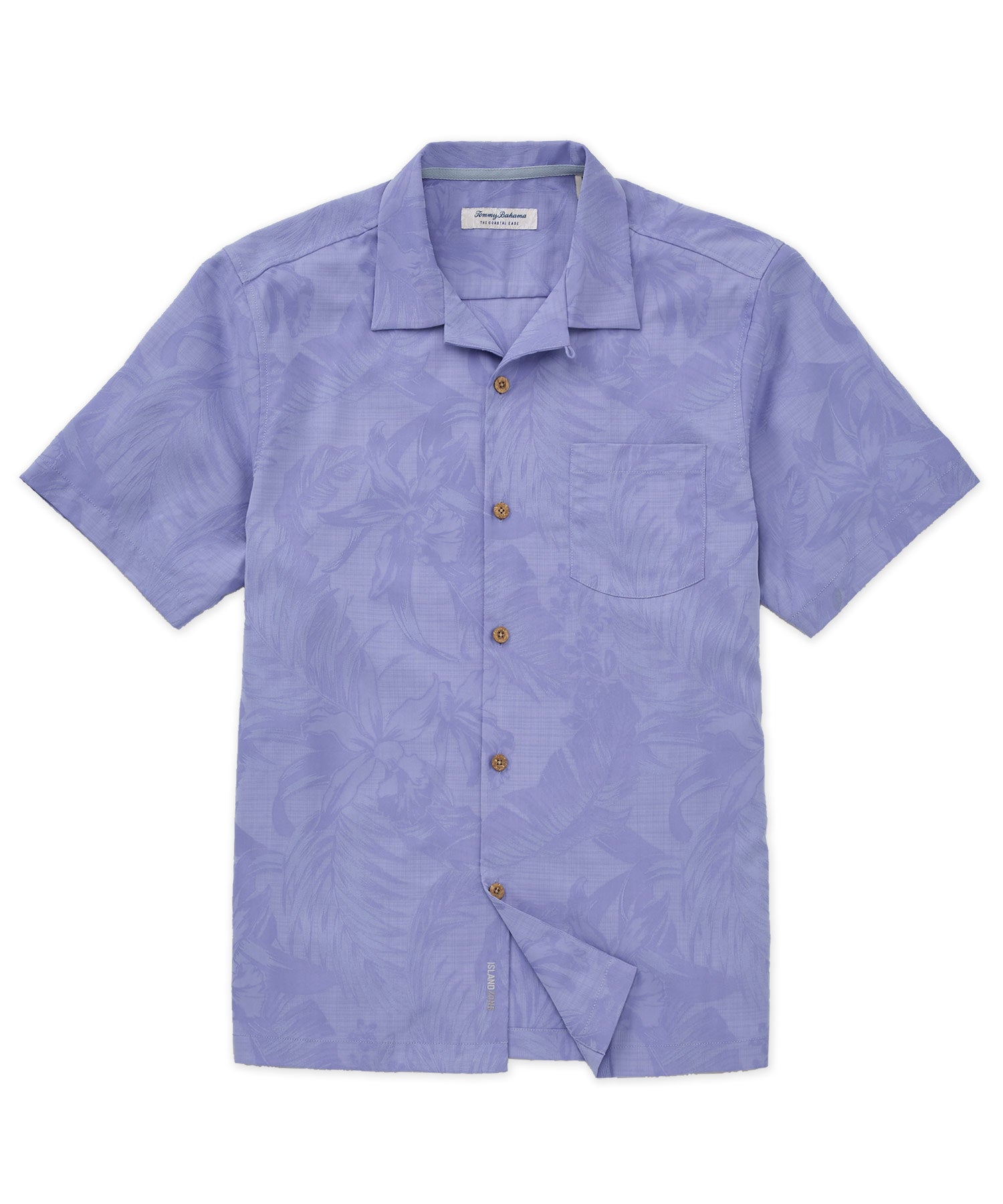 Tommy Bahama Men's Big & Tall Coastal Ease Botanic Loom IslandZone Camp Shirt - Ritzy Purple - Size XLT