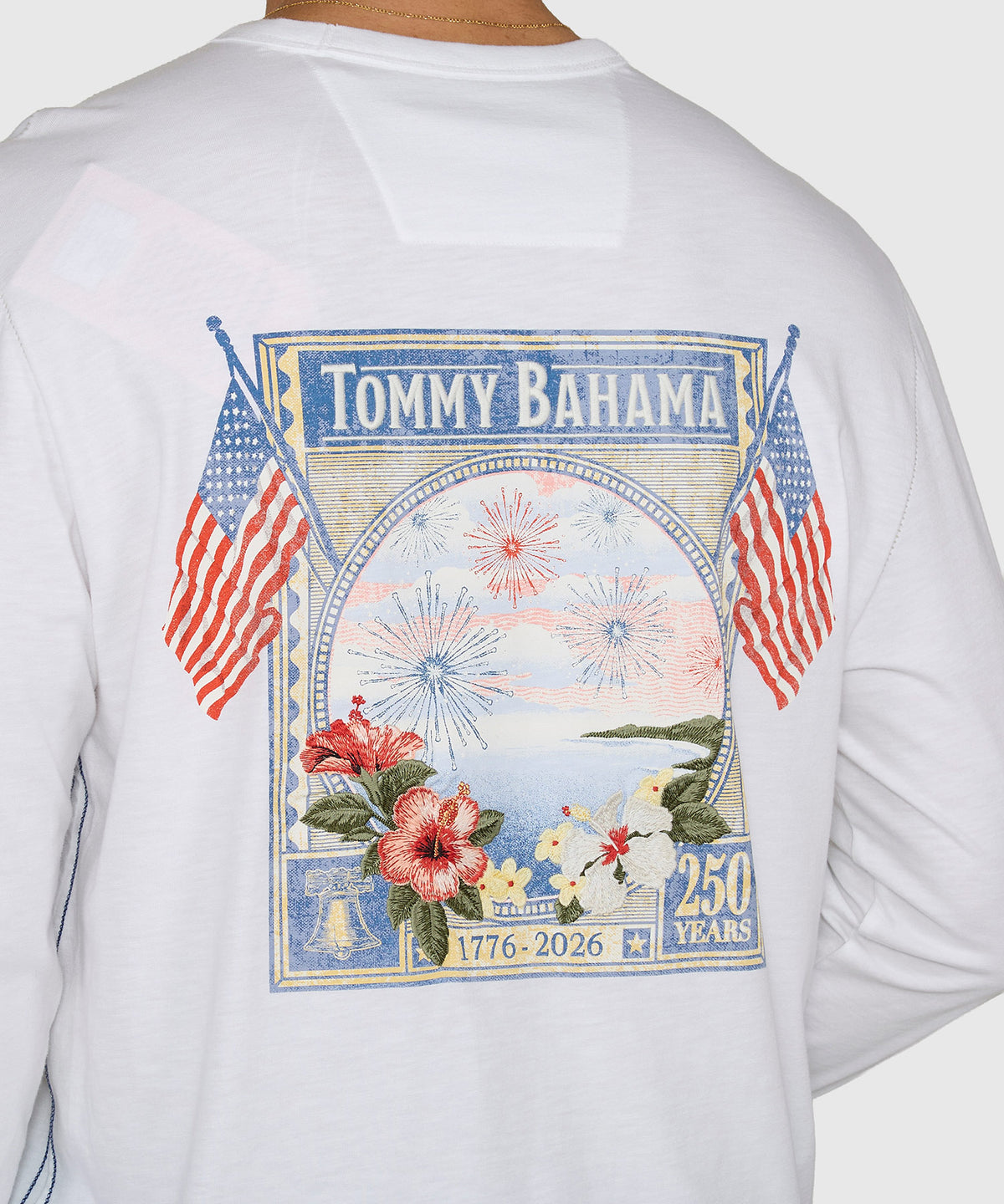 Tommy Bahama Long May It Wave Crew Neck T-Shirt, Men's Big & Tall