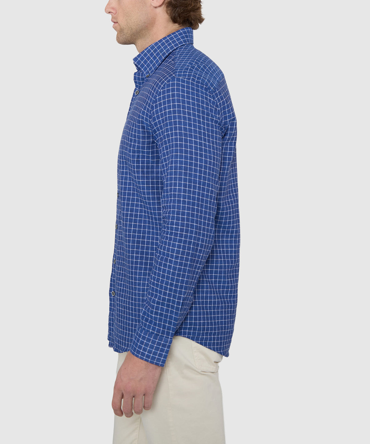 Westport Black Long Sleeve Button-Down Collar Linen Cotton Sport Shirt, Men's Big & Tall