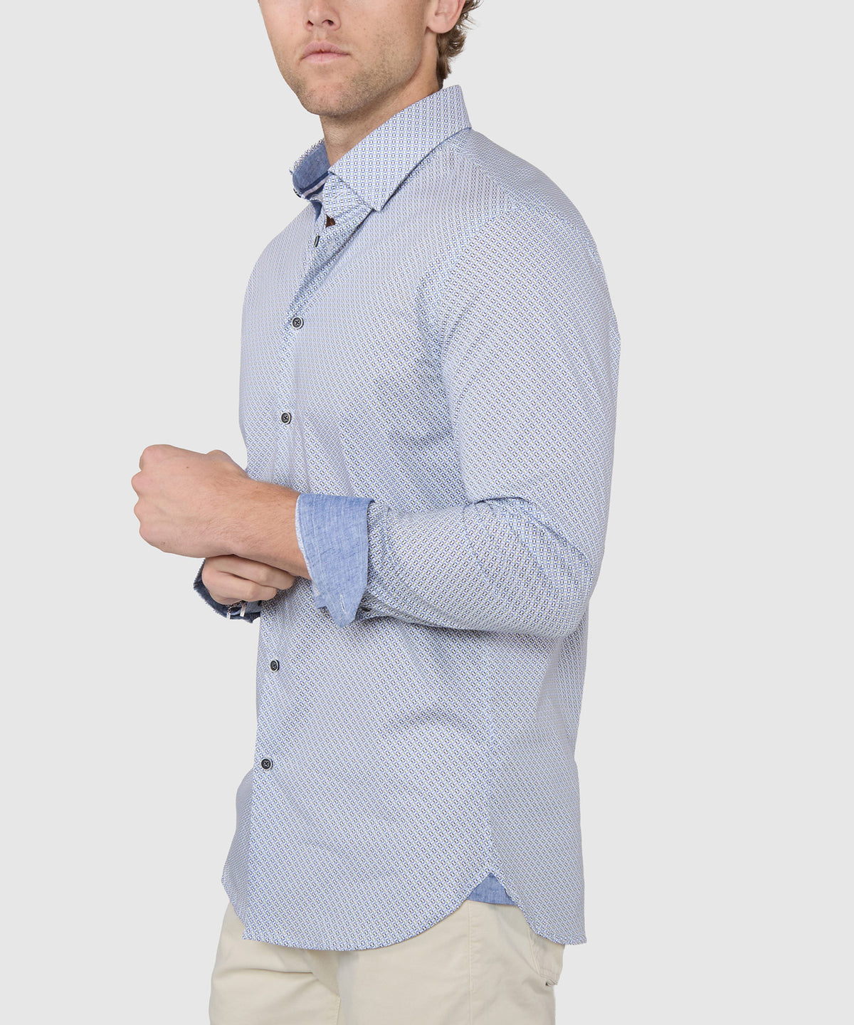 Westport Black Long Sleeve Print Sport Shirt, Men's Big & Tall