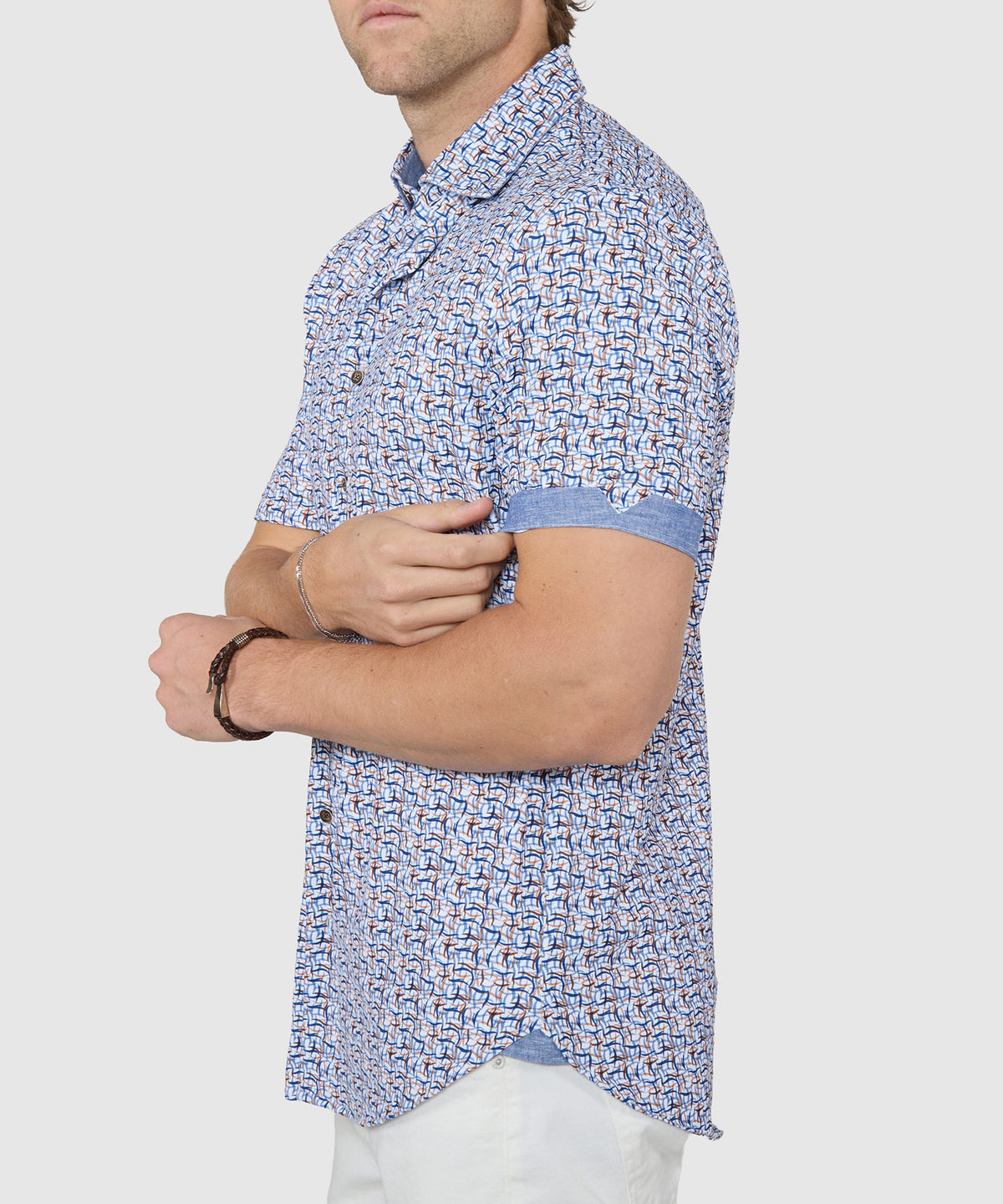 Westport Black Short Sleeve Printed Sport Shirt, Men's Big & Tall