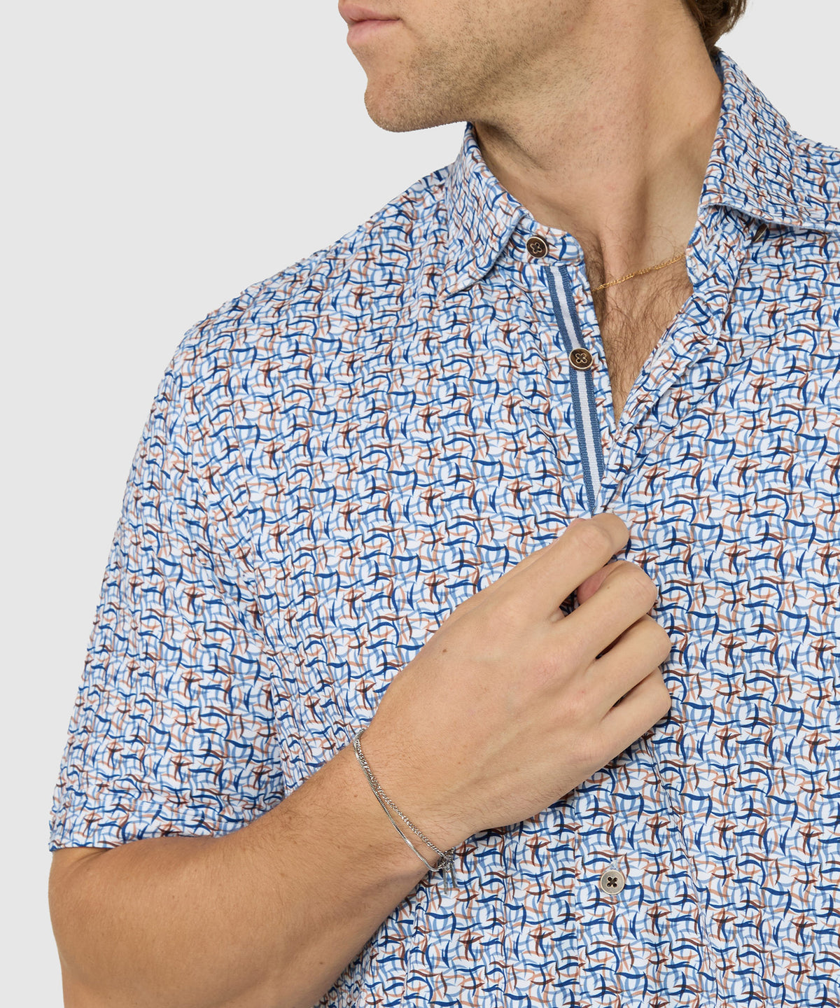 Westport Black Short Sleeve Printed Sport Shirt, Men's Big & Tall