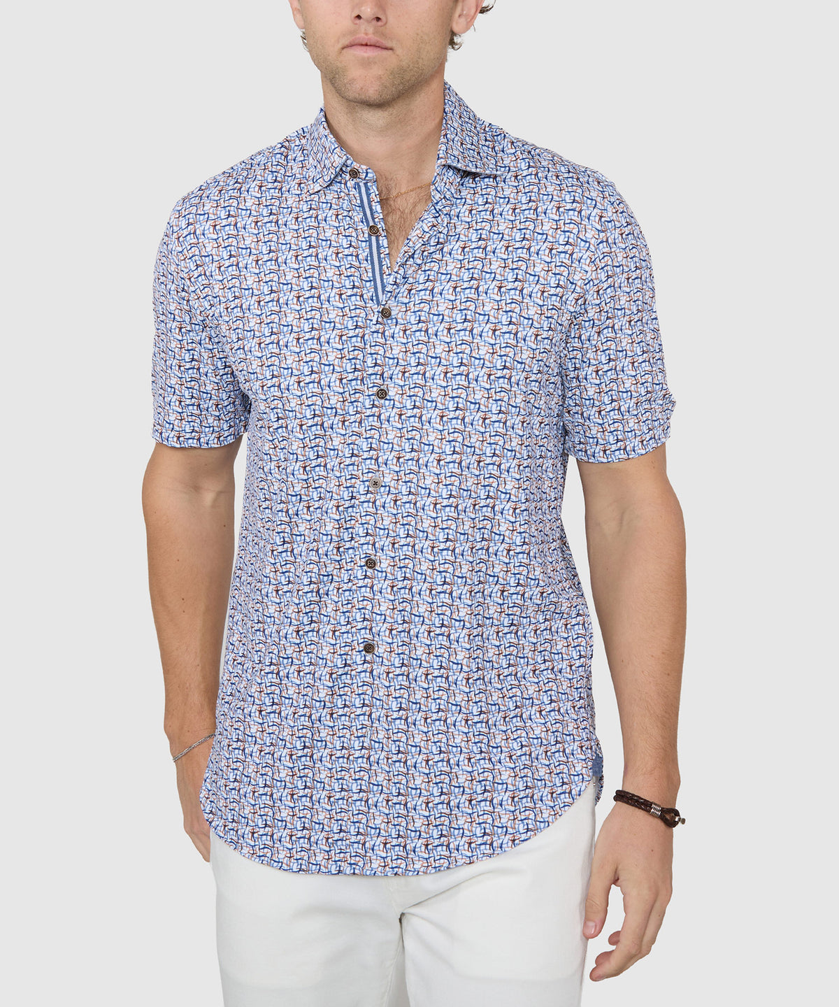 Westport Black Short Sleeve Printed Sport Shirt, Men's Big & Tall
