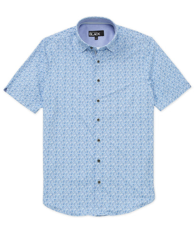 Westport Black Short Sleeve Printed Sport Shirt, Men's Big & Tall