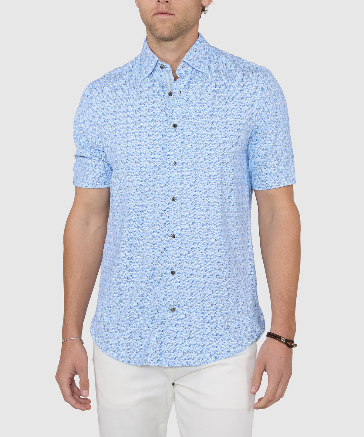 Westport Black Short Sleeve Printed Sport Shirt, Men's Big & Tall