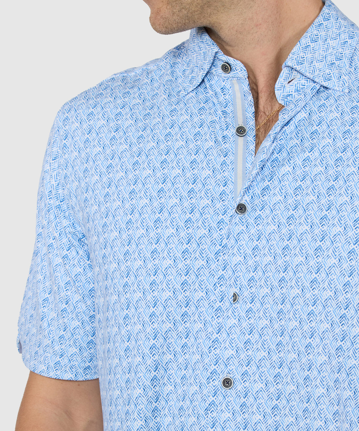 Westport Black Short Sleeve Printed Sport Shirt, Men's Big & Tall