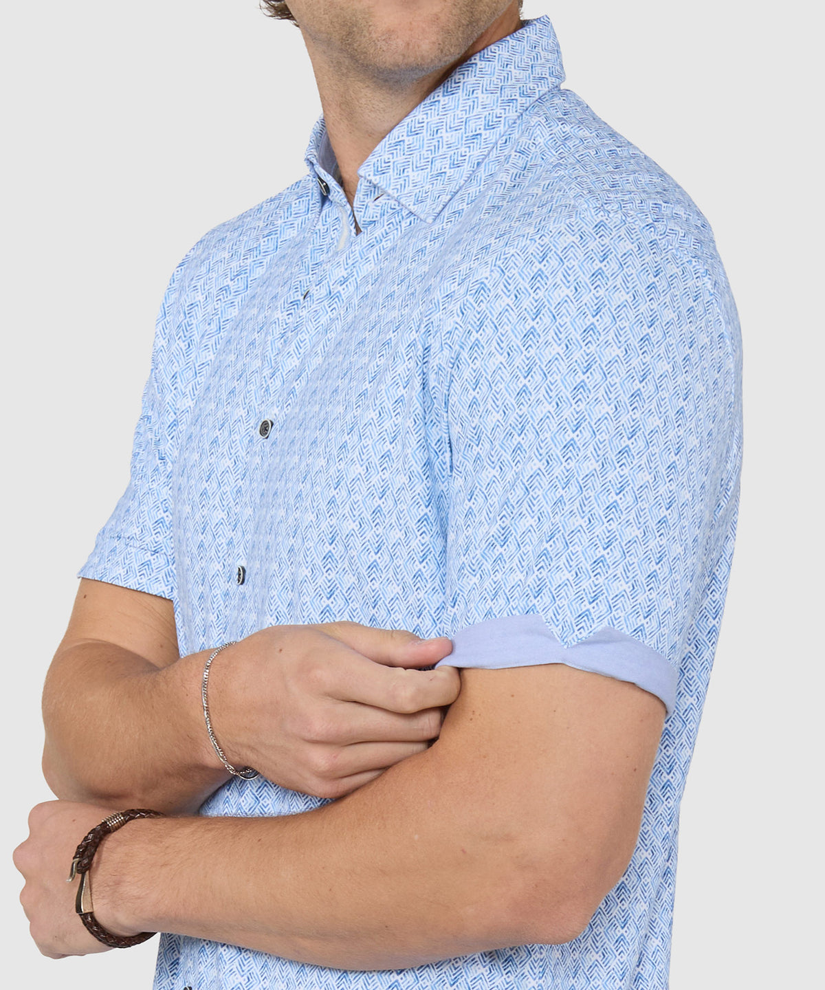 Westport Black Short Sleeve Printed Sport Shirt, Men's Big & Tall