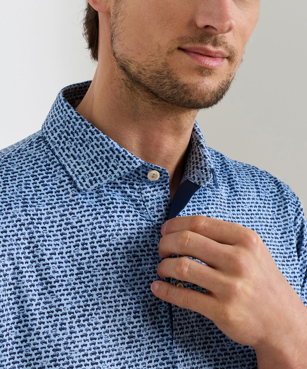 Peter Millar Off-Road Print Polo, Men's Big & Tall
