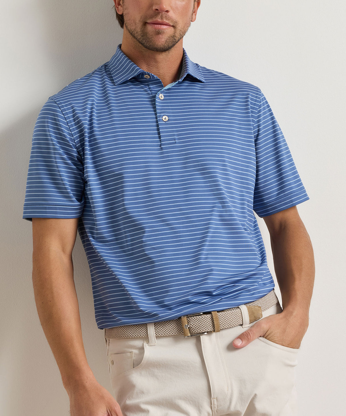 Peter Millar Oaks Stripe Polo, Men's Big & Tall