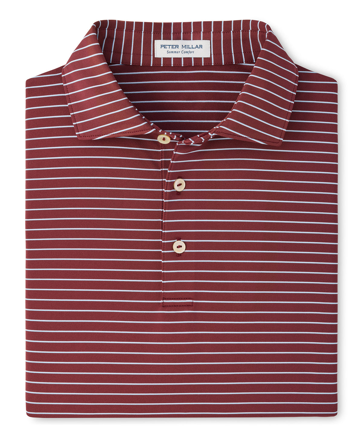 Peter Millar Oaks Stripe Polo - Bordeaux, Men's Big & Tall