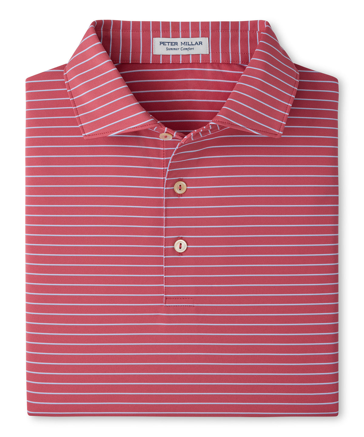Peter Millar Oaks Stripe Polo - Red Coral, Men's Big & Tall