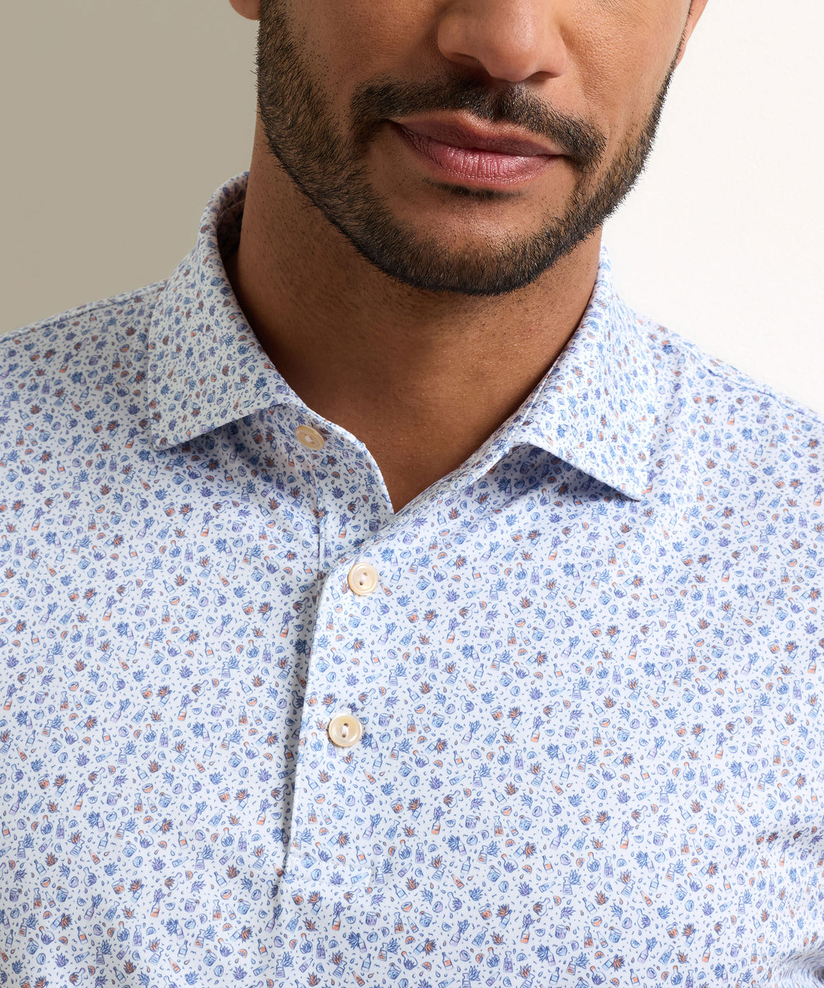 Peter Millar Ranch Water Print Polo, Men's Big & Tall