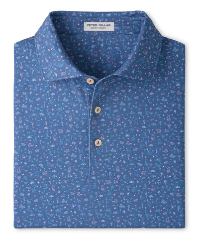 Peter Millar Ridge Print Polo, Men's Big & Tall