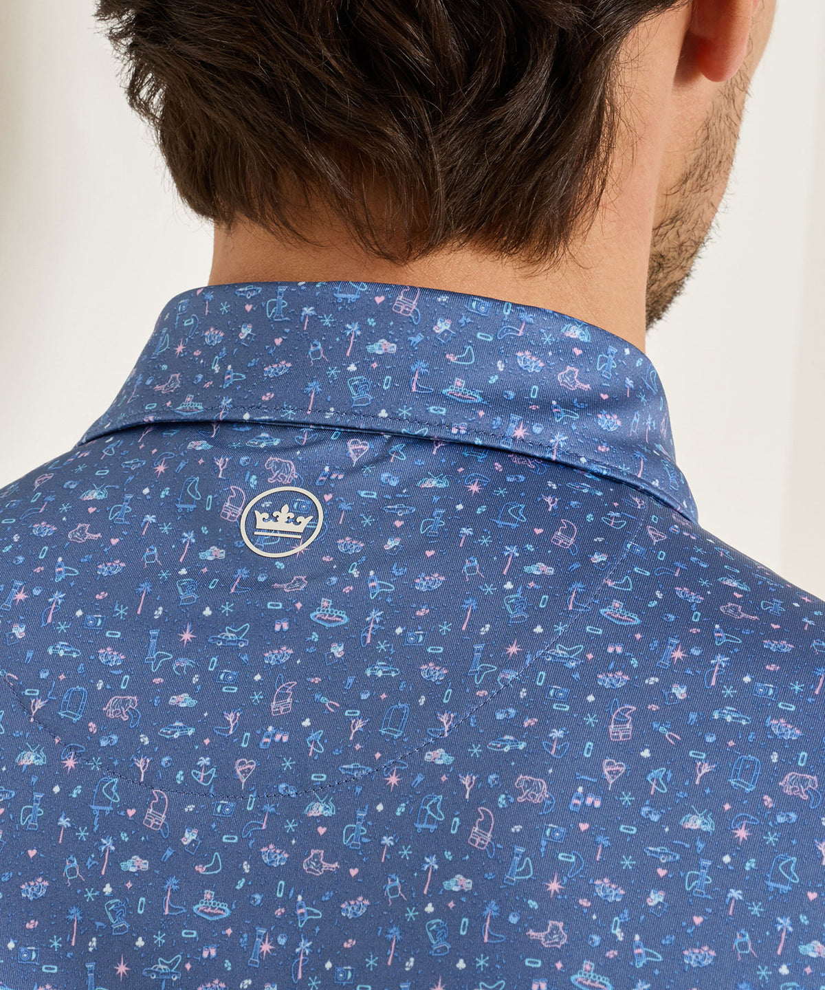 Peter Millar Ridge Print Polo, Men's Big & Tall