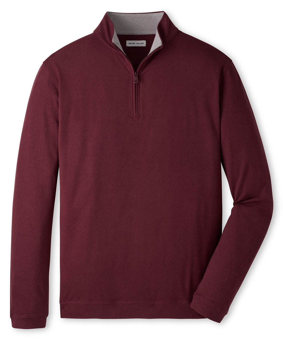 Peter Millar Long Sleeve Ardentair Performance Quarter-Zip Pullover - Bordeaux, Men's Big & Tall
