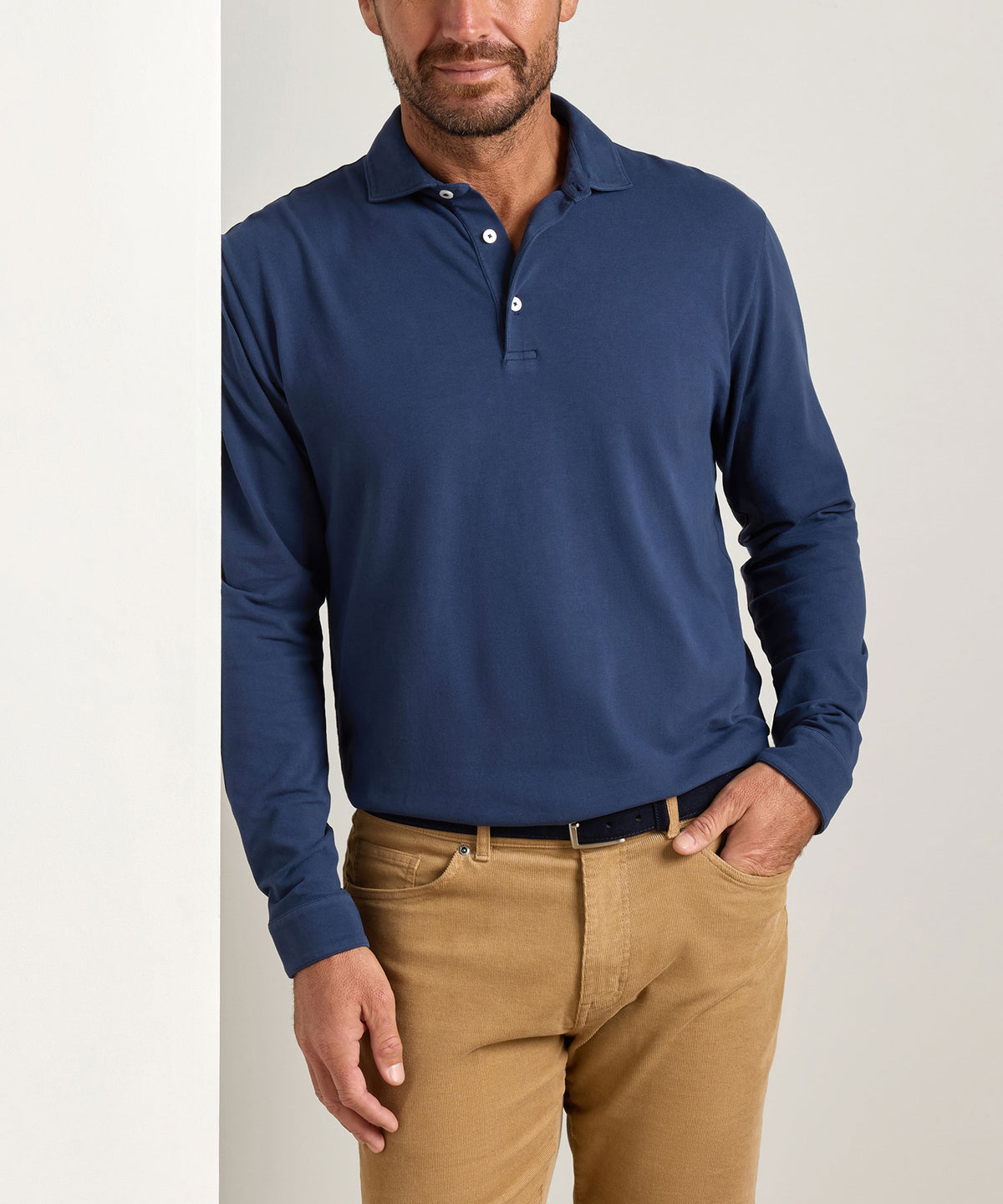 Peter Millar Crown Flex Long Sleeve Polo, Men's Big & Tall