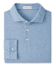 Peter Millar Long Sleeve Herringbone Polo - Cottage Blue