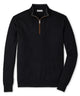 Peter Millar Autumn Crest Suede Trim Quarter-Zip Pullover - Black