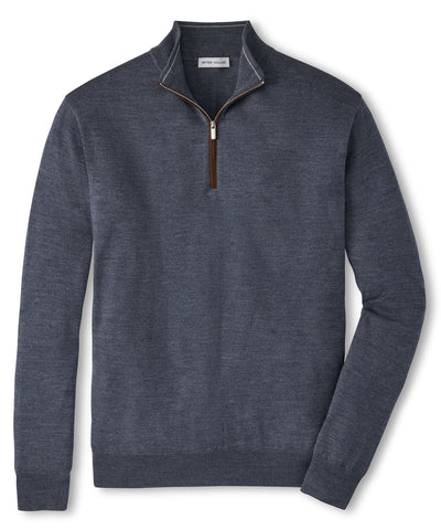 Peter Millar Autumn Crest Suede Trim Quarter-Zip Pullover, Men's Big & Tall