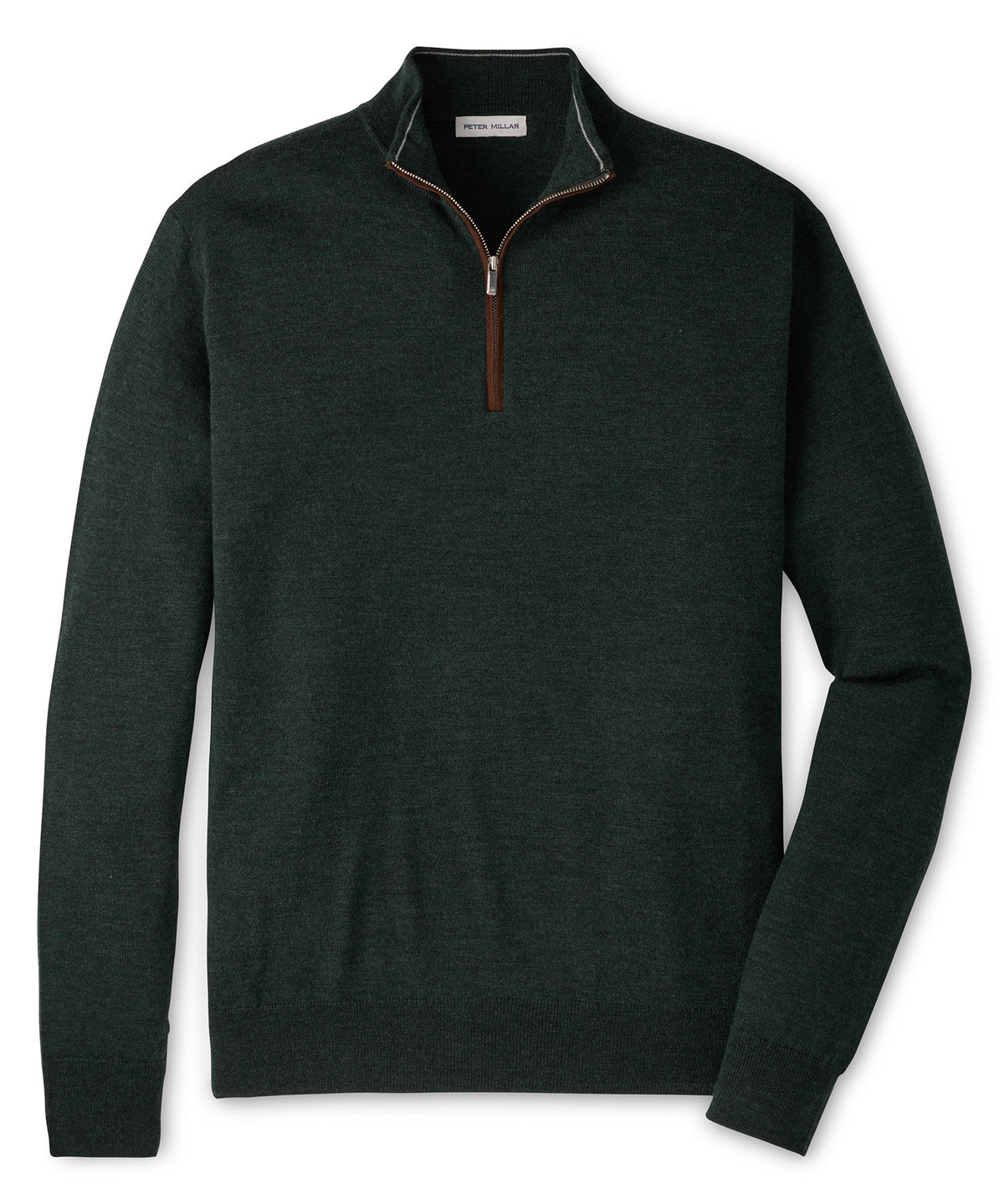 Peter Millar Autumn Crest Suede Trim Quarter-Zip Pullover - Pine Brook, Men's Big & Tall