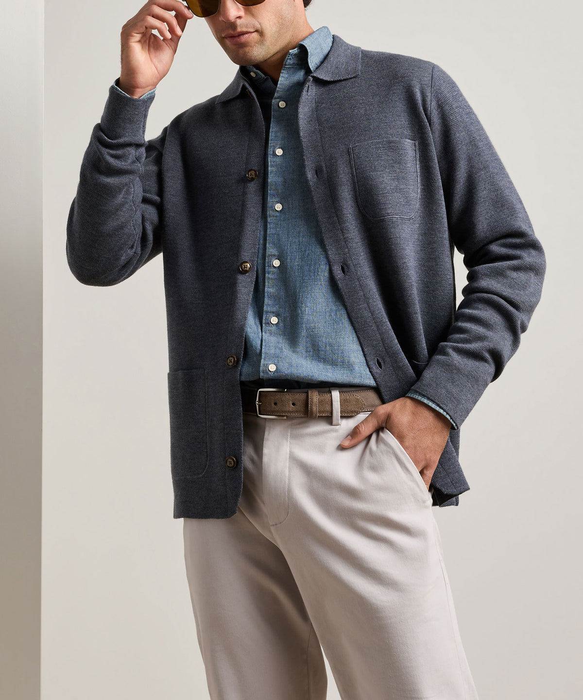 Peter Millar Autumn Crest Sweater Chore Coat, Men's Big & Tall