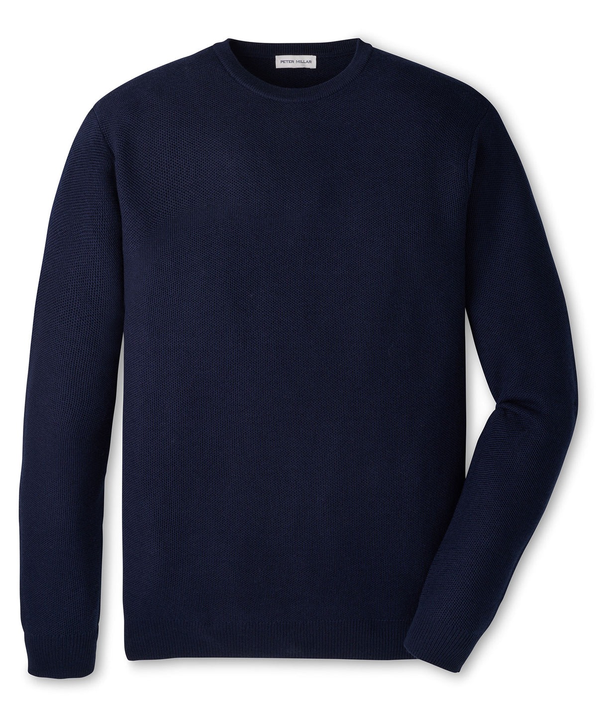 Peter Millar Long Sleeve Autumn Crest Honeycomb Crew Neck Pullover - Navy, Men's Big & Tall