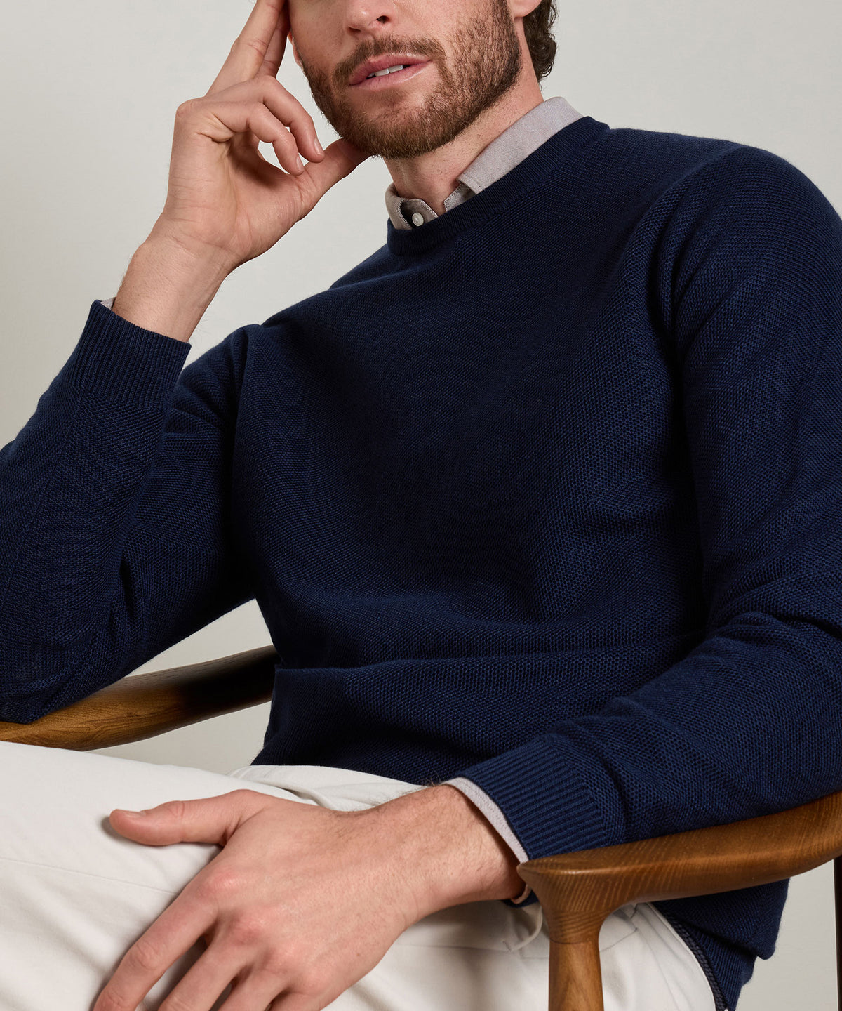 Peter Millar Long Sleeve Autumn Crest Honeycomb Crew Neck Pullover, Men's Big & Tall