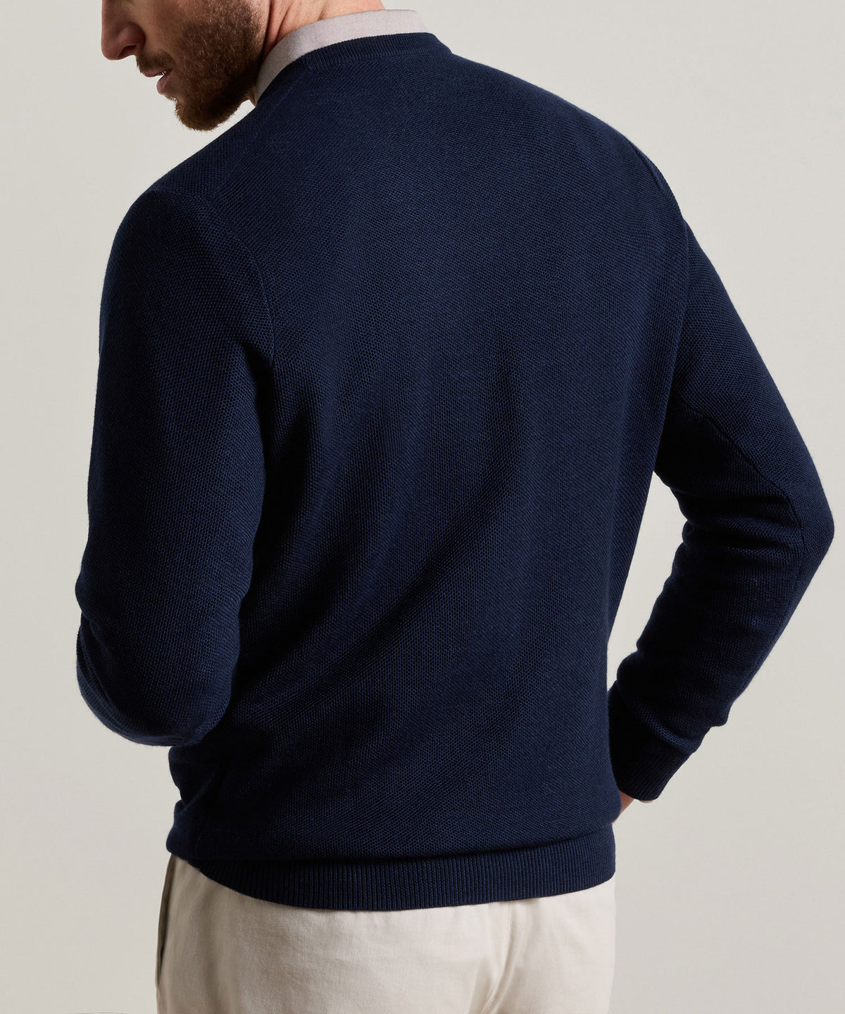 Peter Millar Long Sleeve Autumn Crest Honeycomb Crew Neck Pullover, Men's Big & Tall