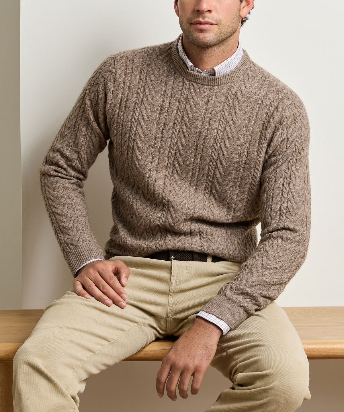 Peter Millar Crescent Cable Crew, Men's Big & Tall