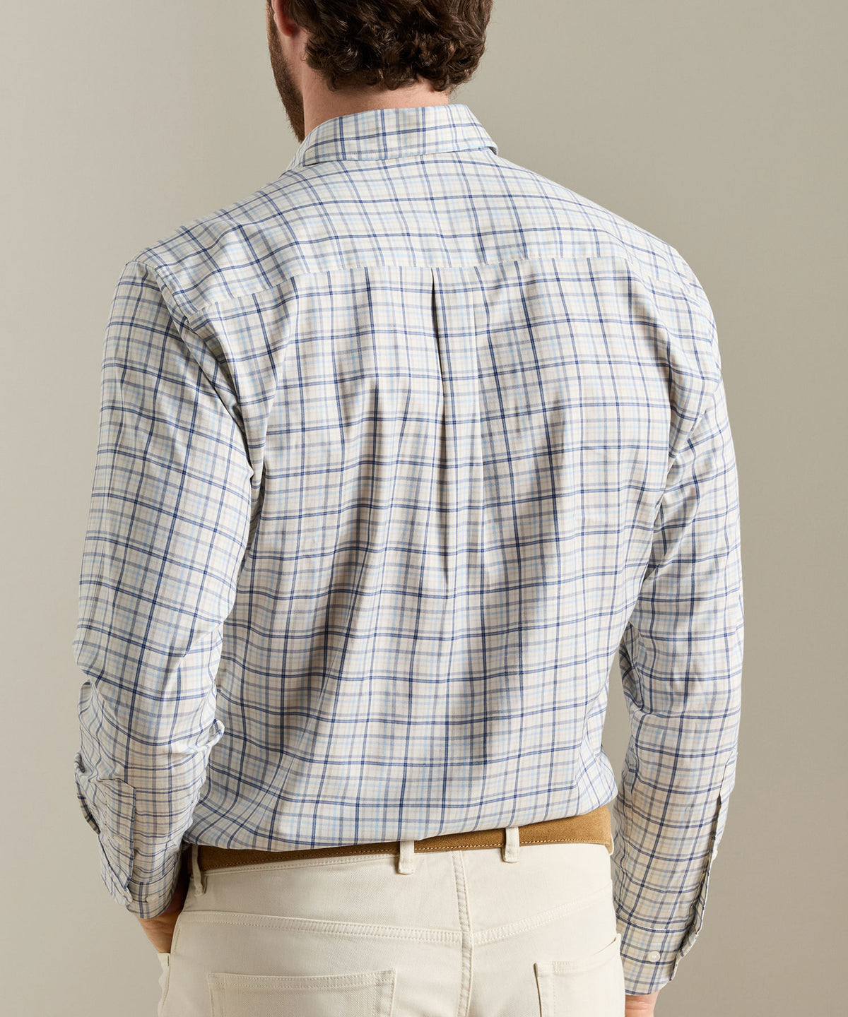 Peter Millar Long Sleeve Wyatt Twill Sport Shirt - Multi, Men's Big & Tall