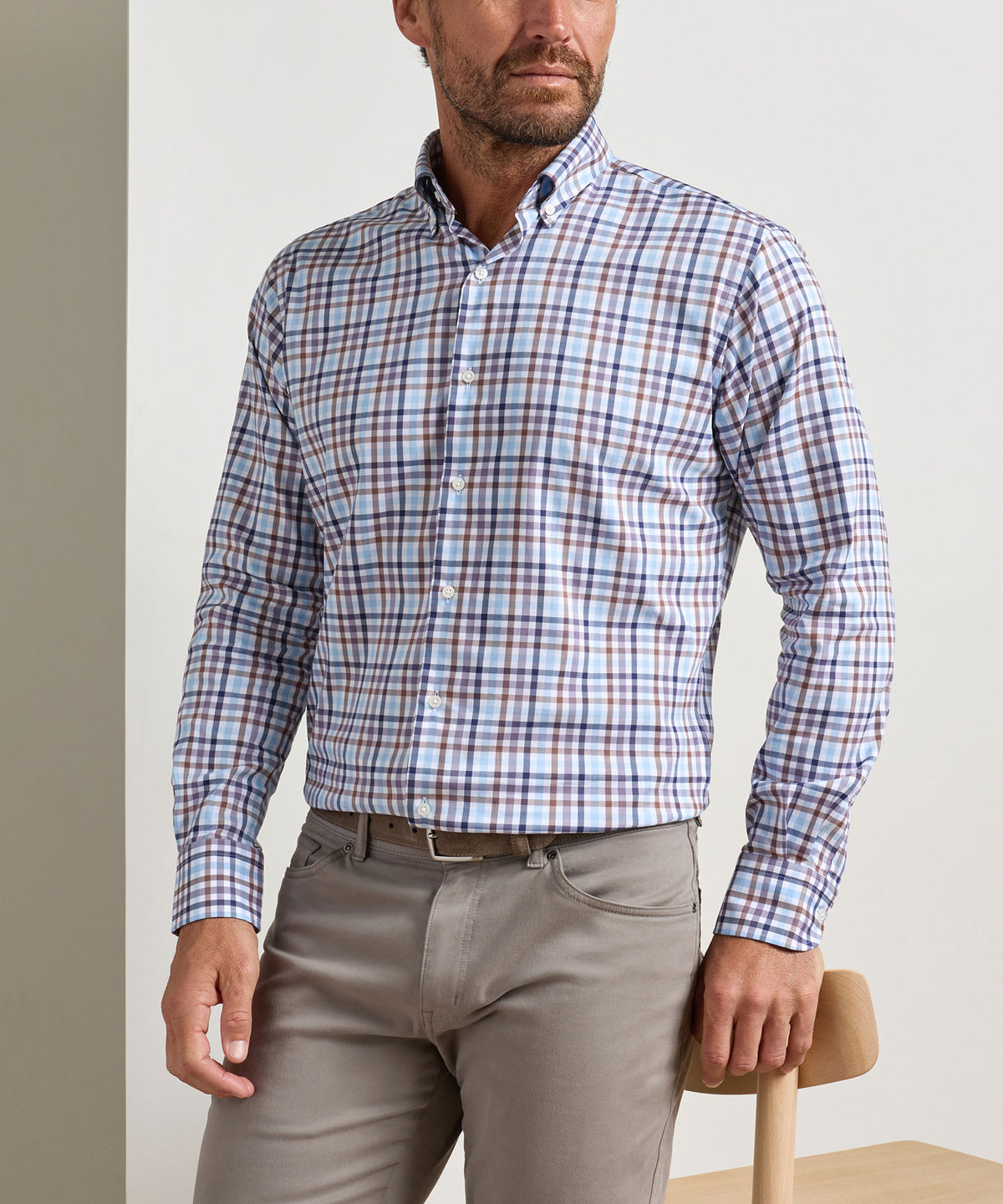 Peter Millar Long Sleeve Elliot Crown Lite Sport Shirt, Men's Big & Tall