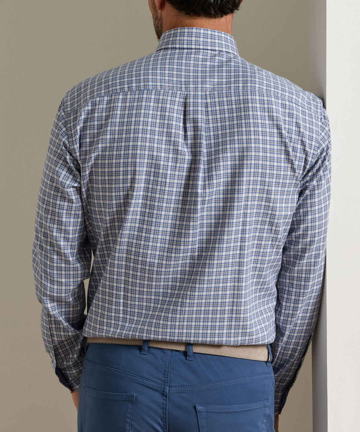 Peter Millar Oliver Performance Flannel Long Sleeve Sport Shirt, Men's Big & Tall