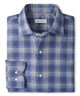 Peter Millar Cannon Performance Flannel Long Sleeve Sport Shirt - Crown Blue